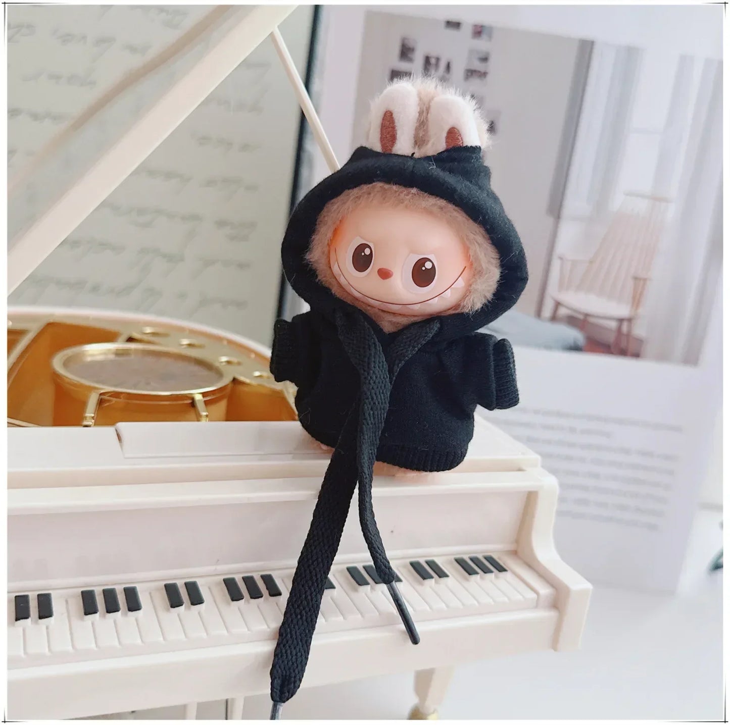 Labubu 4.0 Doll Hooded Sweater – Casual Sportswear Outfit for Mini Labubu V4 Dolls