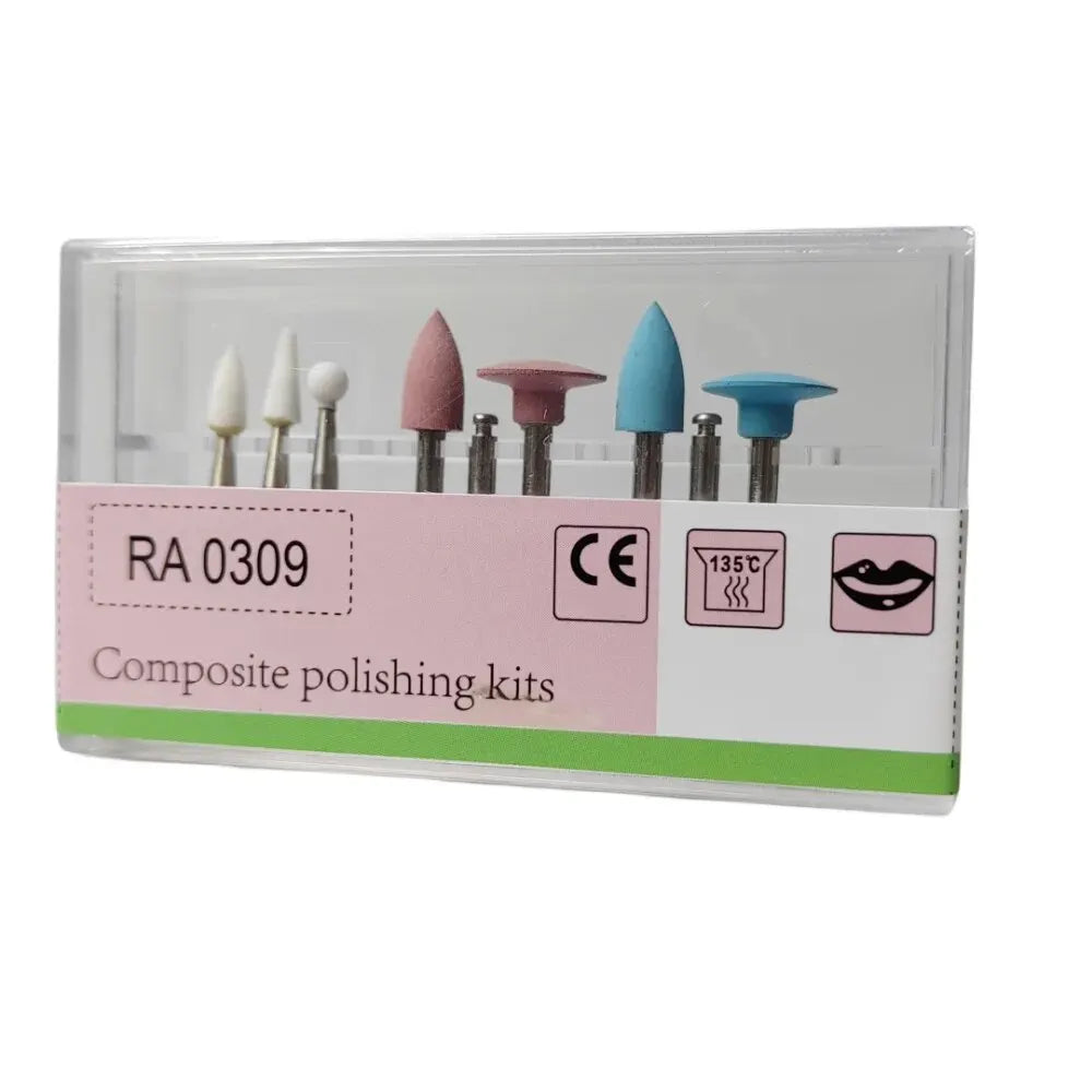 9pcs/Box Dental Composite Polishing Kit – Low Speed Handpiece Contra Angle Resin Sanding & Polishing Set RA0309