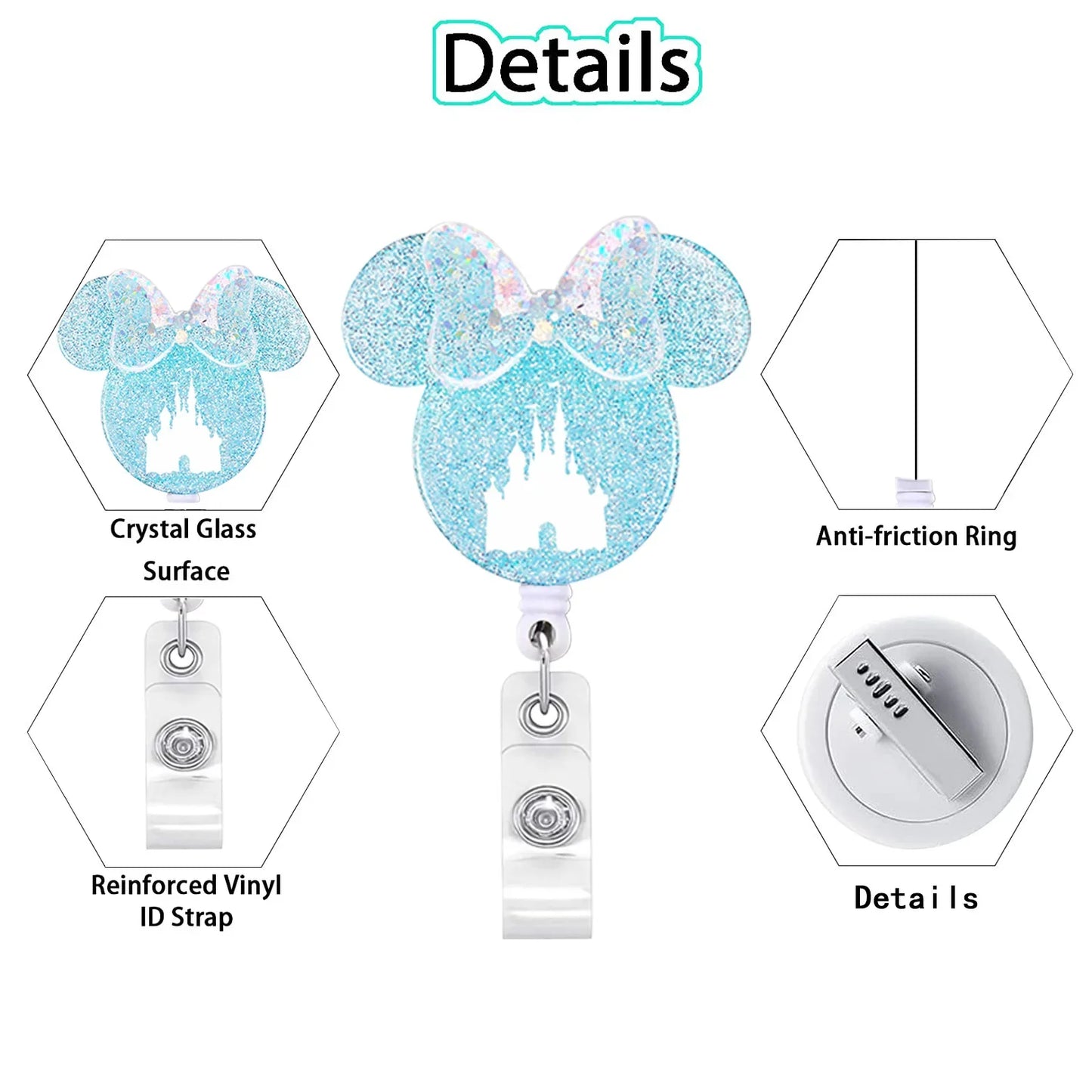 2023 Acrylic Retractable Nurse Badge Reel – Cute Anime Christmas ID Card & Key Holder Lanyard