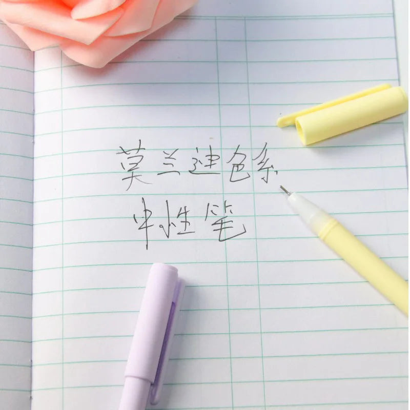 6-Piece Lytwtw Morandi Color Gel Pen Set – Cute Creative Kawaii Pens for Office & School Supplies