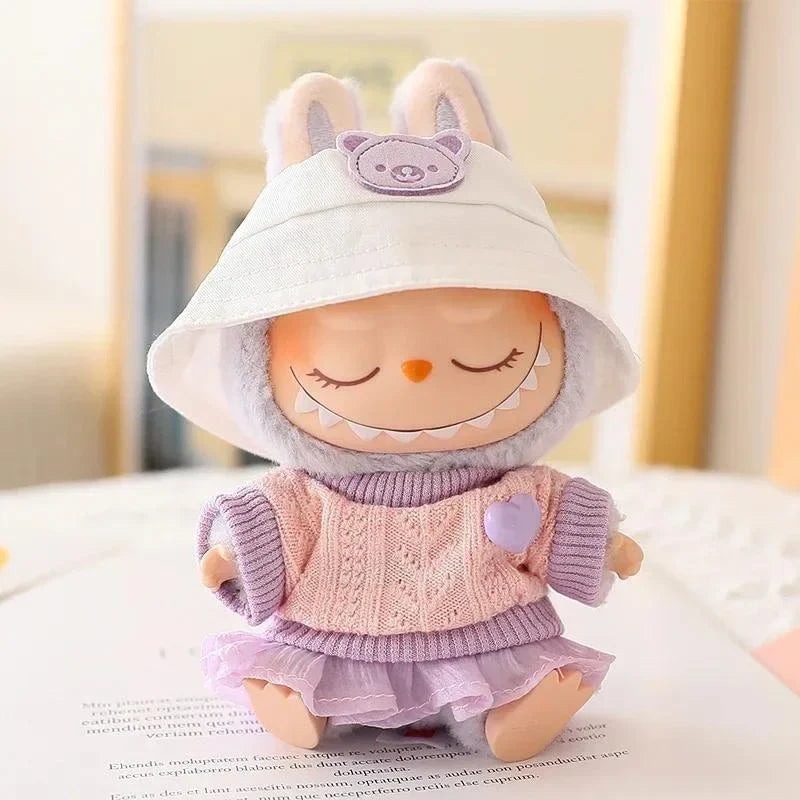 Labubu 15-17cm Pendant Sitting Baby Shark Bee Dinosaur Cute Doll Accessories & Decoration Clothes