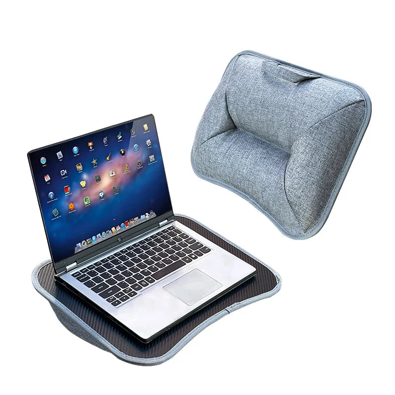 MUMUCC Multifunctional Laptop Desk with Cushion – Foam-Filled Small Pillow Table with Large Hard Mouse Pad