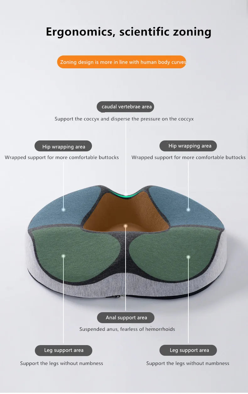 Memory Foam Hemorrhoid Seat Cushion – Donut-Shaped Pain Relief for Sciatica, Tailbone & Bed Sores, Travel & Office Use