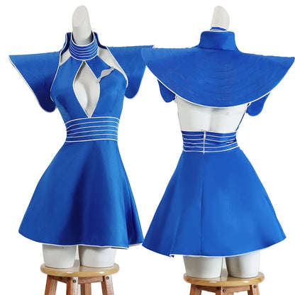 Britney Inspired Flight Attendant Costume - Women’s Blue Cosplay Uniform for Halloween & Carnival Parties