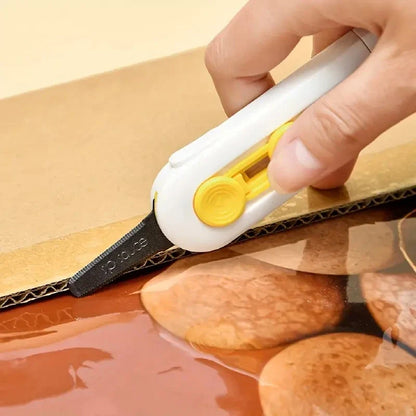 Magnetic Mini Box Cutter - Portable Letter Opener and Paper Cutter with Retractable Blade, Durable ABS Material