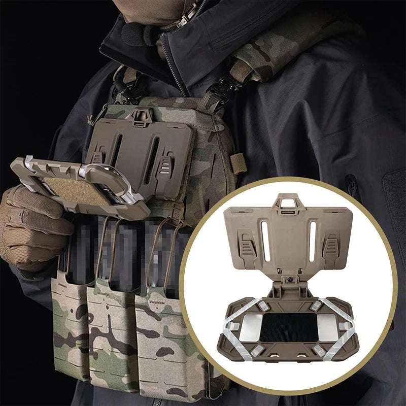 Tactical MOLLE Phone Holder - Folding Navigation Board Mount for Airsoft & Hunting Gear