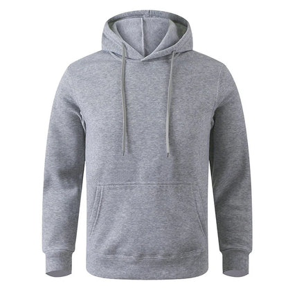 Unisex Warm Sweatshirt — Casual Solid Color Streetwear Pullover with Pocket, Sport & Fitness Hoodie in Multiple Colors