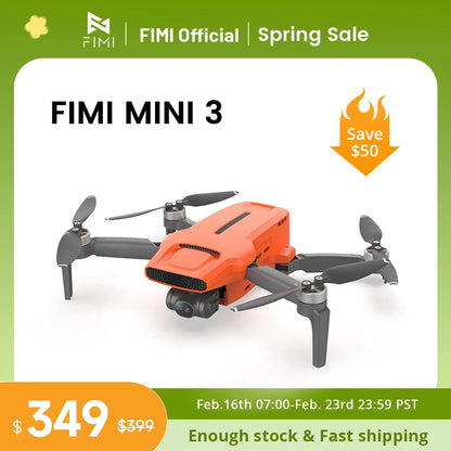FIMI MINI 3 Drone – 4K 60FPS AI Super Night Video, 9KM Range, 3-Axis Gimbal, 249g Ultralight Smart Tracking Pro Drone