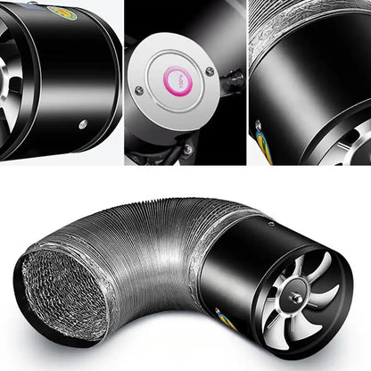 Powerful Silent Exhaust Fan – One-Way Booster, Quiet Inline Duct Blower with Pure Copper Motor, Low Noise HVAC Vent