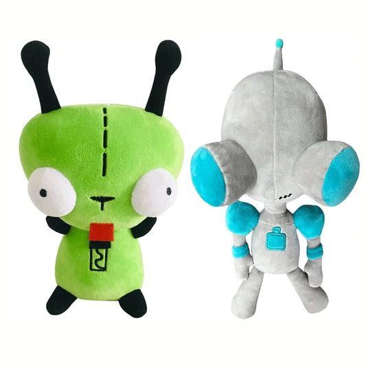 28cm Alien ET 3D Eyes Green Plush Toy – Invader ZIM GIR Dog Soft Stuffed Collectible, Christmas Gift for Children