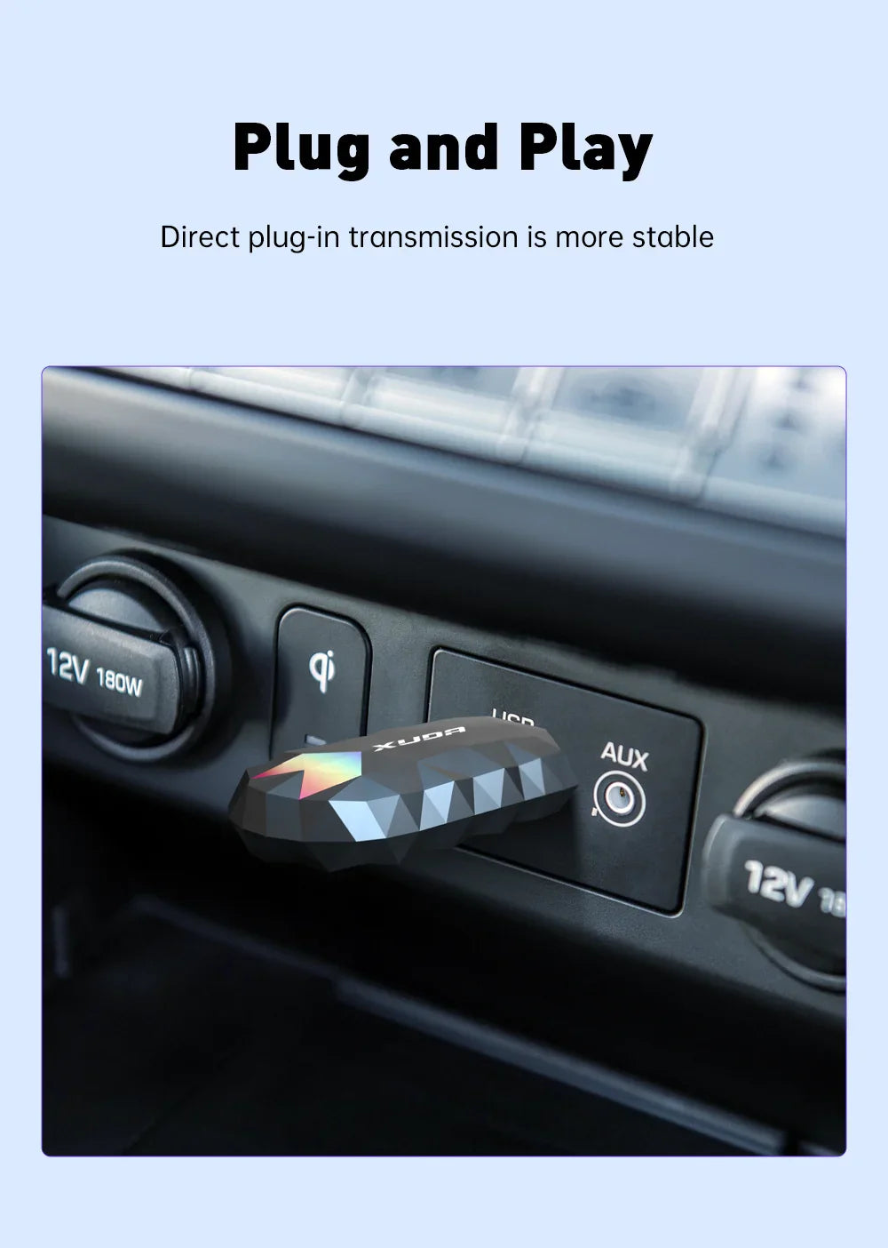 XUDA 2-in-1 Wireless CarPlay & Android Auto Mini Box — Plug & Play AI Adapter Compatible with 99% of Car Radios