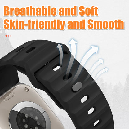 Sport Silicone & Stainless Steel Strap for Apple Watch — Fits Ultra 2 & Series 10/9/8/7/SE (44–49mm)