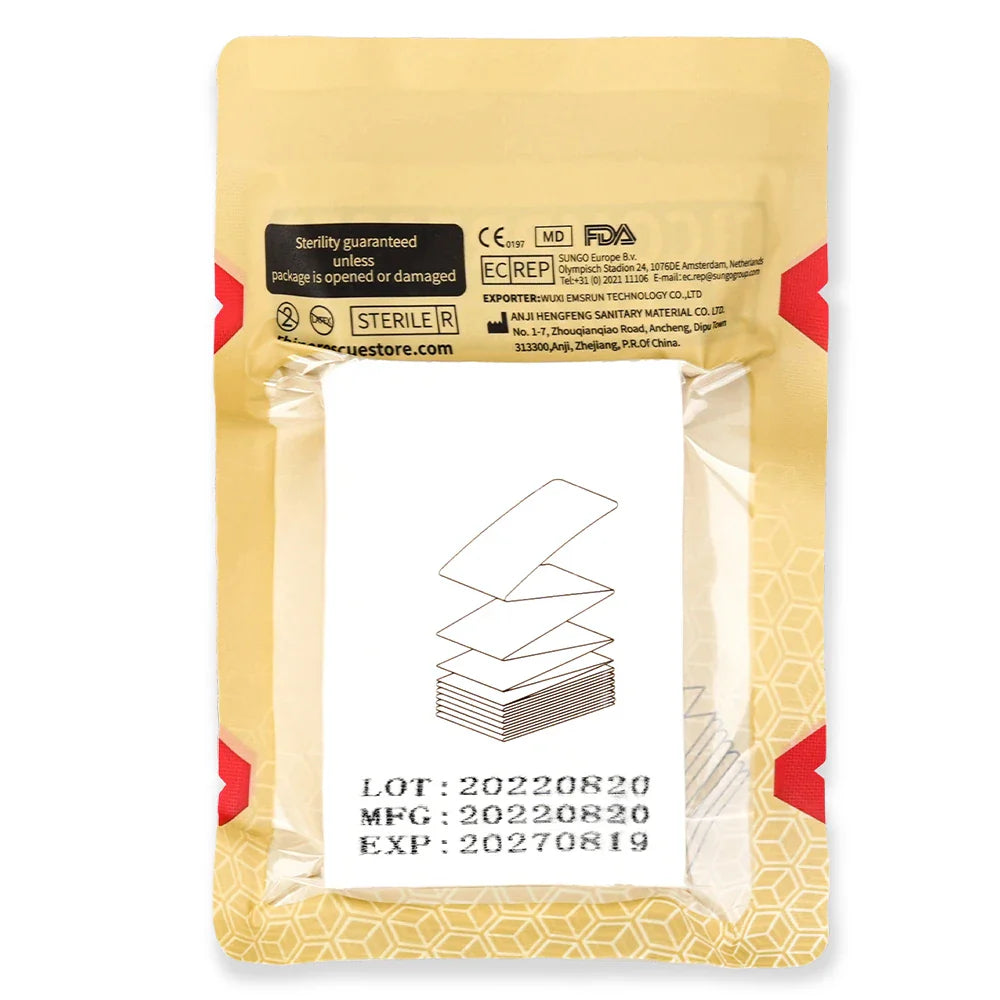 RHINO RESCUE Sterile Compressed Gauze for Emergency Wound Dressing – First Aid & Trauma Kit Essential