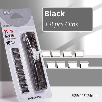 Mini Traceless Reusable Hand Clamp Stapler – Paper Binder & Book File Binding Tool for Office, School & Student Supplies
