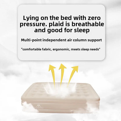 MOUNTAINHIKER 2025 Inflatable Air Mattress – PVC Glamping Sleeping Mat with Built-in Pump for 1-3 Persons