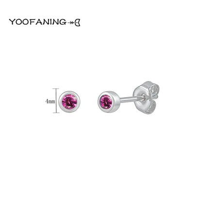 925 Sterling Silver Ear Needle Earrings – Simple Circular Gold & Silver Studs for Women Jewelry (Multiple Sizes)