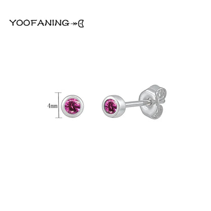 925 Sterling Silver Ear Needle Earrings – Simple Circular Gold & Silver Studs for Women Jewelry (Multiple Sizes)