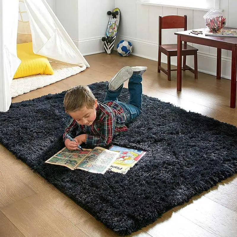 Plush Fluffy Area Rug – Soft Modern Carpet for Living Room, Sofa, Kids Bedroom, Playroom, Perfect Christmas Gift