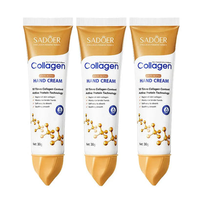 3pcs Collagen Hand Cream 30g — Moisturizing, Skin Softening & Nourishing Korean Skincare for Cracked Hands