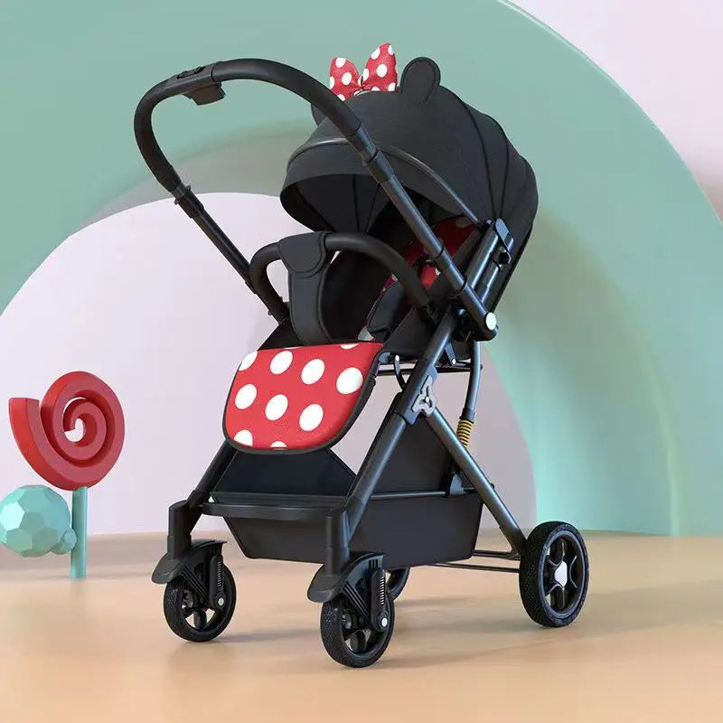 Lightweight Two-Way Baby Stroller — High Landscape, Spine Protection, 4-Wheel Newborn Push Trolley