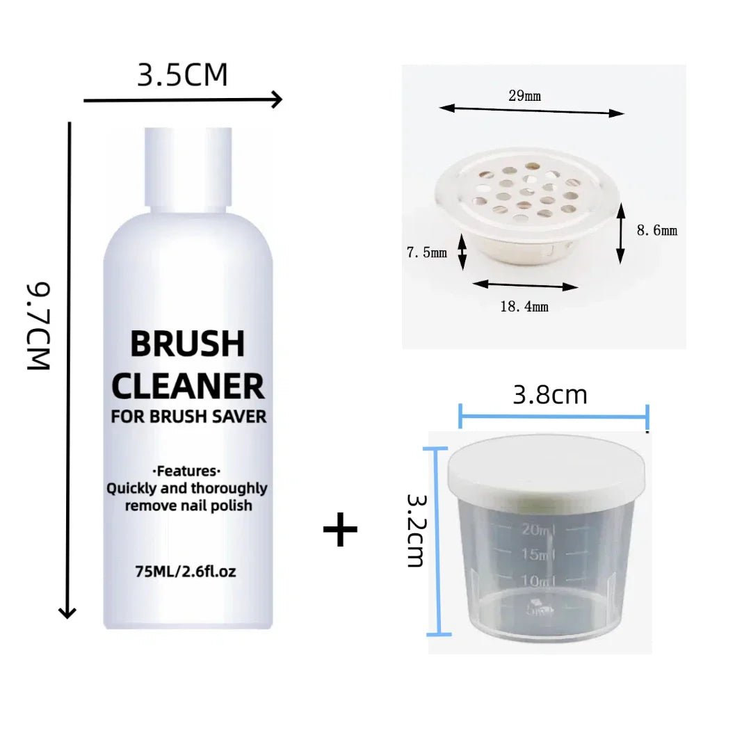 75ml Nail Brush Cleaner Set – Container, Filter Brush, and Wash Liquid for Manicure Tools