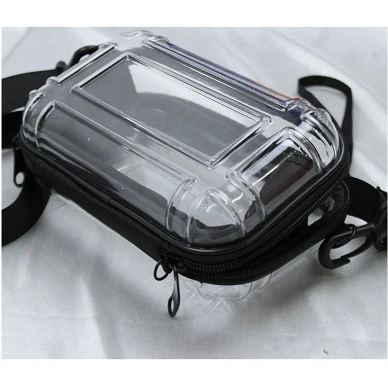 Clear Waterproof Crossbody Bag - Transparent Portable Shoulder Tote for Travel, Shopping & Phone Storage
