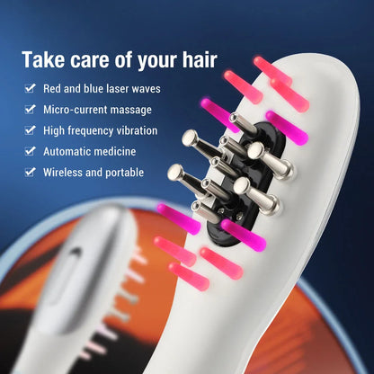 Electric EMS Scalp Massager Comb – LED Light Head Massager with Hair Oil Applicator for Relaxation & Hair Growth, Suitable for All Hairstyles