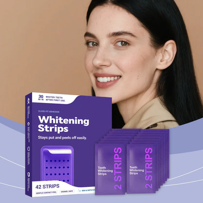 Purple Teeth Whitening Strips - Advanced Whitening Gel for Yellow Teeth Stain Removal & Bright Smile Care