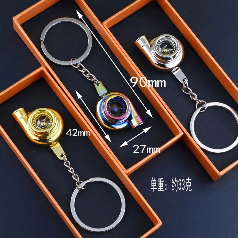 Creative Metal Car Keychain — Zinc Alloy Turbo, Gearbox & Brake Disc Pendant for Men’s Birthday or Dad Gift