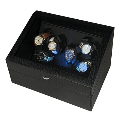 Watch Winder Box – Quiet Motor, USB LED, PU Leather, Variable Speed for Automatic Watches