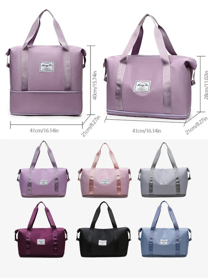 UNIXINU Carry-On Travel Duffle Bag: Waterproof Nylon Sports Gym Tote for Women - Large Capacity Storage Luggage Handbag