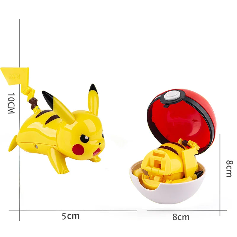 Pokemon Action Figures Set – Pikachu, Gengar, Dragonite, Snorlax & Pokeball Toys