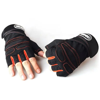 Heavyweight Gym Training Gloves — Men & Women Half-Finger Non-Slip Weightlifting Gloves with Wrist Support