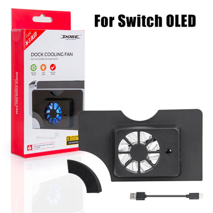 Nintendo Switch/OLED Dock Cooling Fan — LED USB Console Cooler Accessory for Original Dock Stand