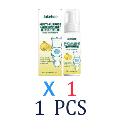 Multi-Purpose Bathroom Cleaner Spray – Active Foam Toilet Deodorizer, Limescale Remover for Tile & Grout with Lemon Fragrance