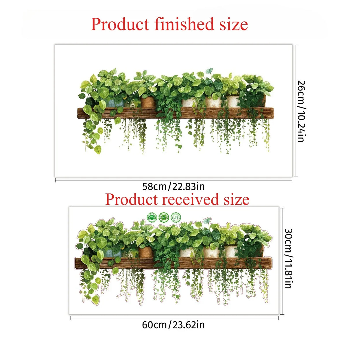 Green Leaves Plant Branch Wall Stickers – PVC Mural Art Decals for Bedroom, Living Room, and Home Wall Decoration