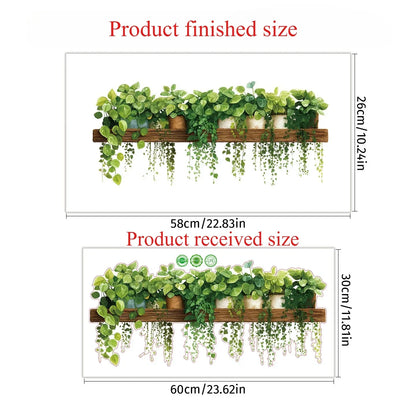 Green Leaves Plant Branch Wall Stickers – PVC Mural Art Decals for Bedroom, Living Room, and Home Wall Decoration
