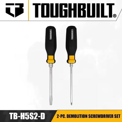 TOUGHBUILT High Torque Screwdriver – Aluminum Alloy & Steel Cutter Head with Durable Rubber Grip Handle (Tool Only)