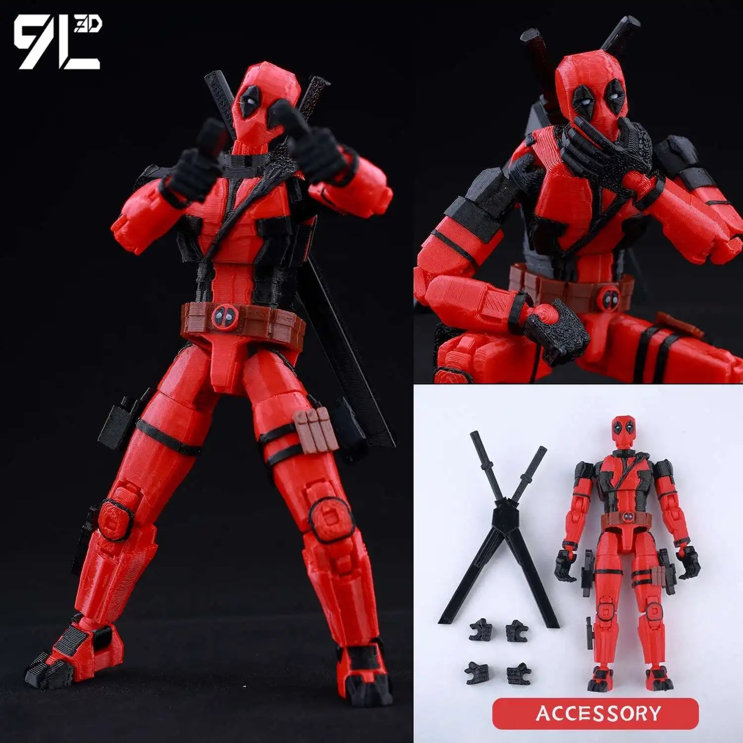 9L3D Lucky13 T13 Action Figures — 3D Printed Deadpool, Wolverine, Batman, Spider-Man & Venom Anime Model Toys, Collectible Gift