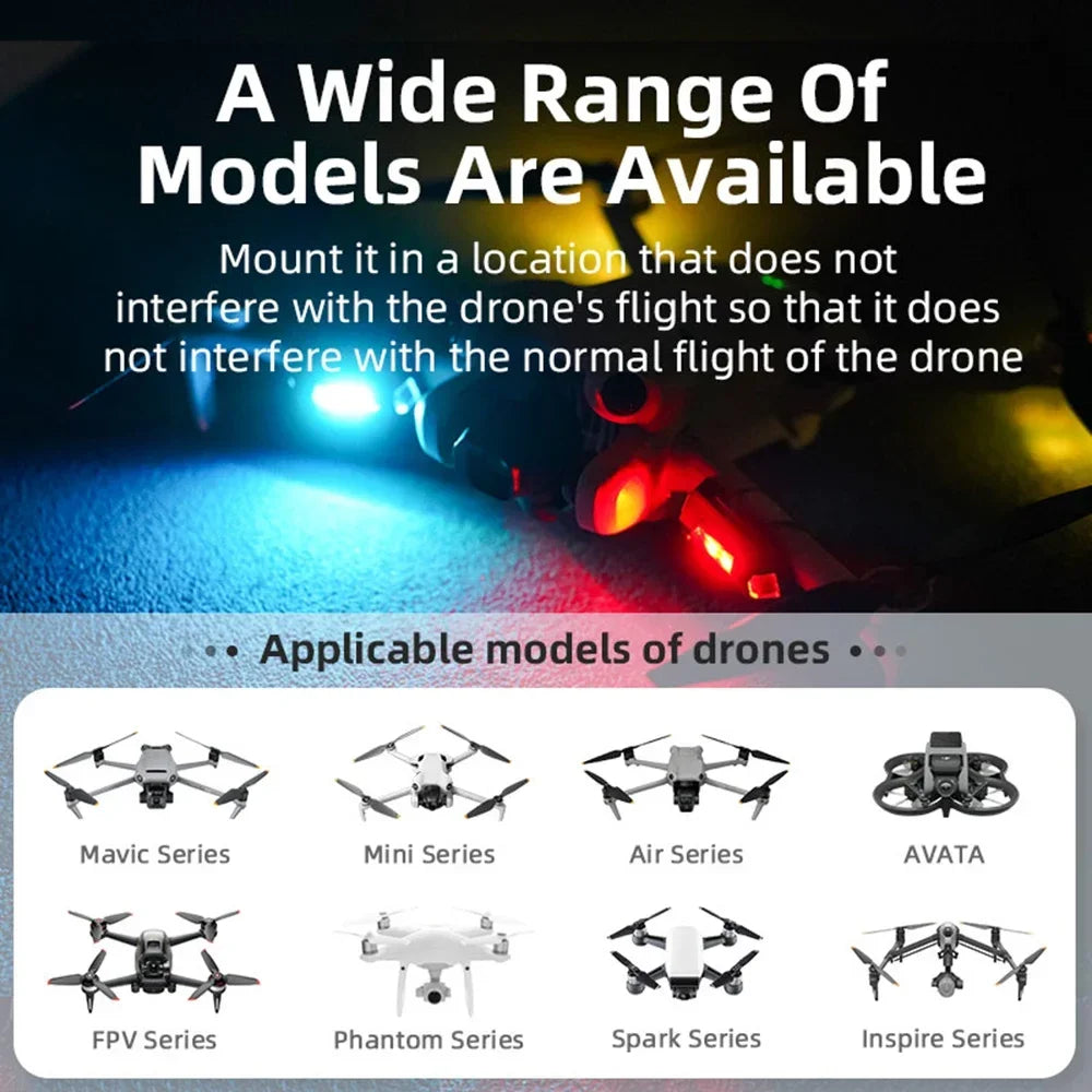 Mini Drone Strobe Light - 6 Color Anti-Collision Signal Lamp for DJI Neo Mini 4 Pro Mini 2 4K Mavic 3 Lightweight Accessory