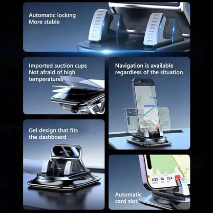 Car Dashboard Phone Holder - Anti-Slip Silicone 360° Rotating Universal Navigation Mount