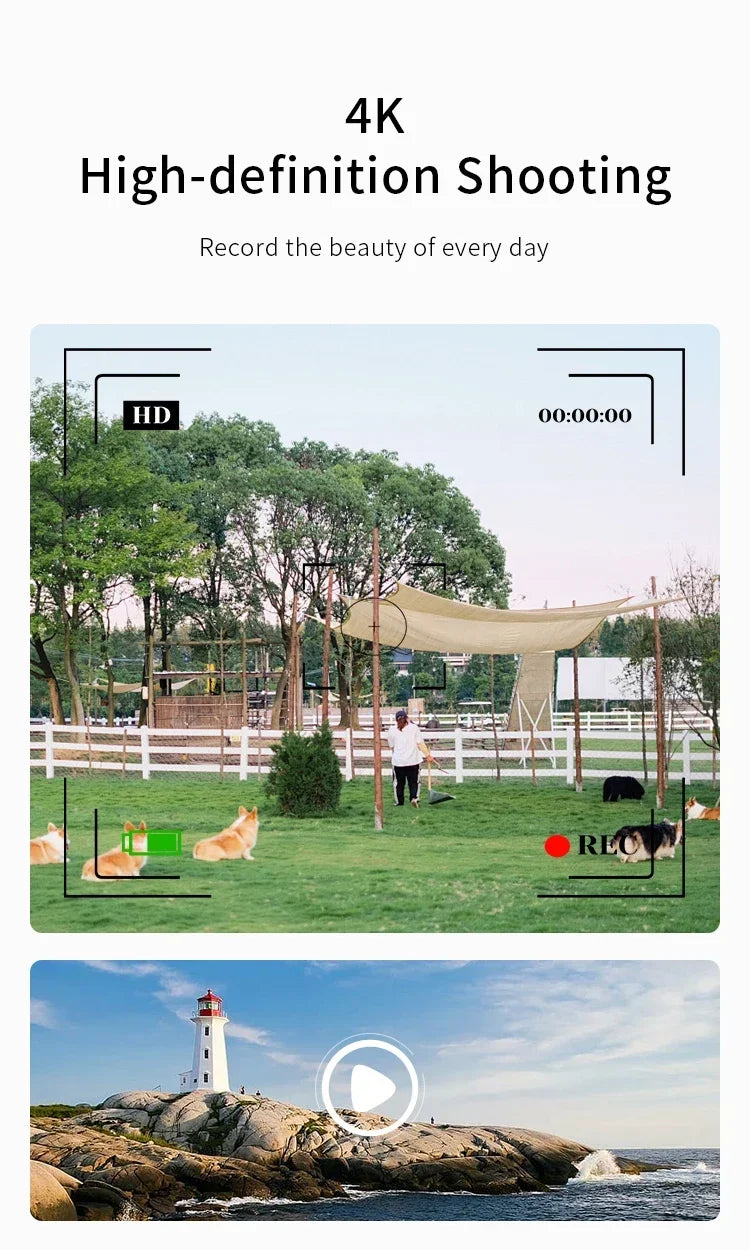 4K Digital Camera – 50MP Travel Selfie Camera with HD Zoom, 2.4-inch Screen, Mini Retro Cam for Kids & Beginners