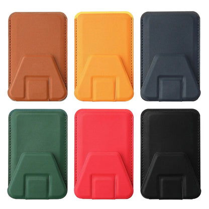 Phone Wallet Stick-On Card Holder – 3M Adhesive Credit Card Slot with Folding Kickstand for Phone Case