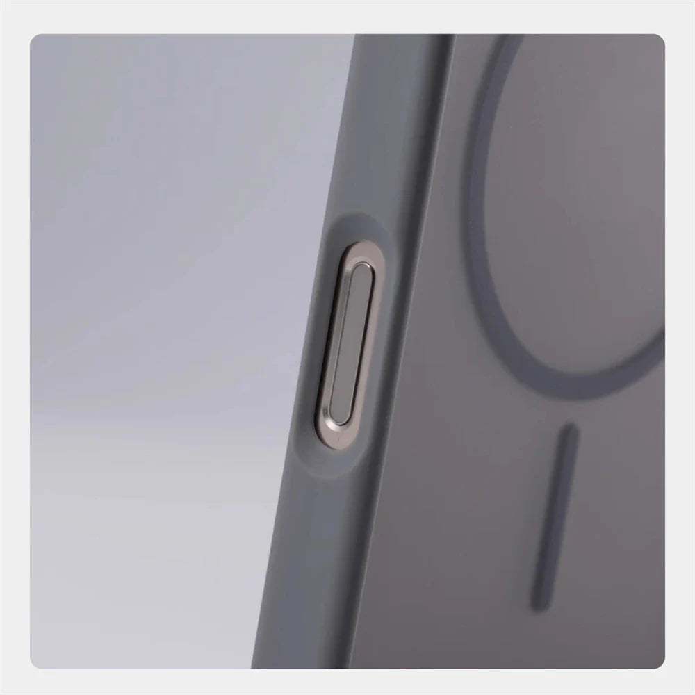 Luxury Matte Translucent MagSafe Case — Shockproof Wireless Charging Cover for iPhone 12–17 Pro/Max/Plus