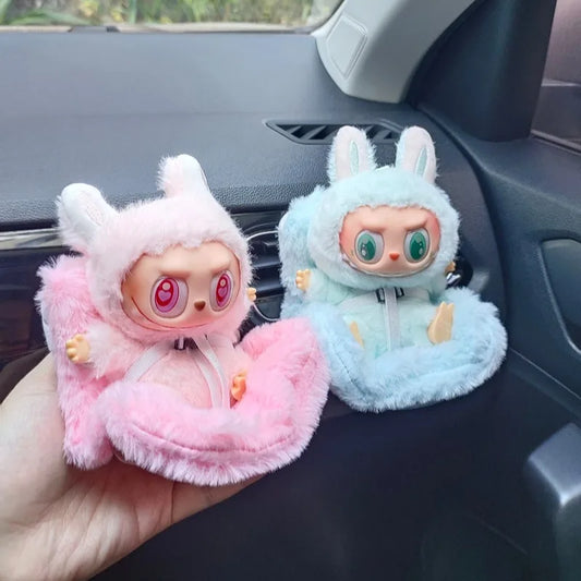 Labubu 15-17cm Car Doll Seat — Cute Doll Air Outlet Aromatherapy Decoration for Car Interior