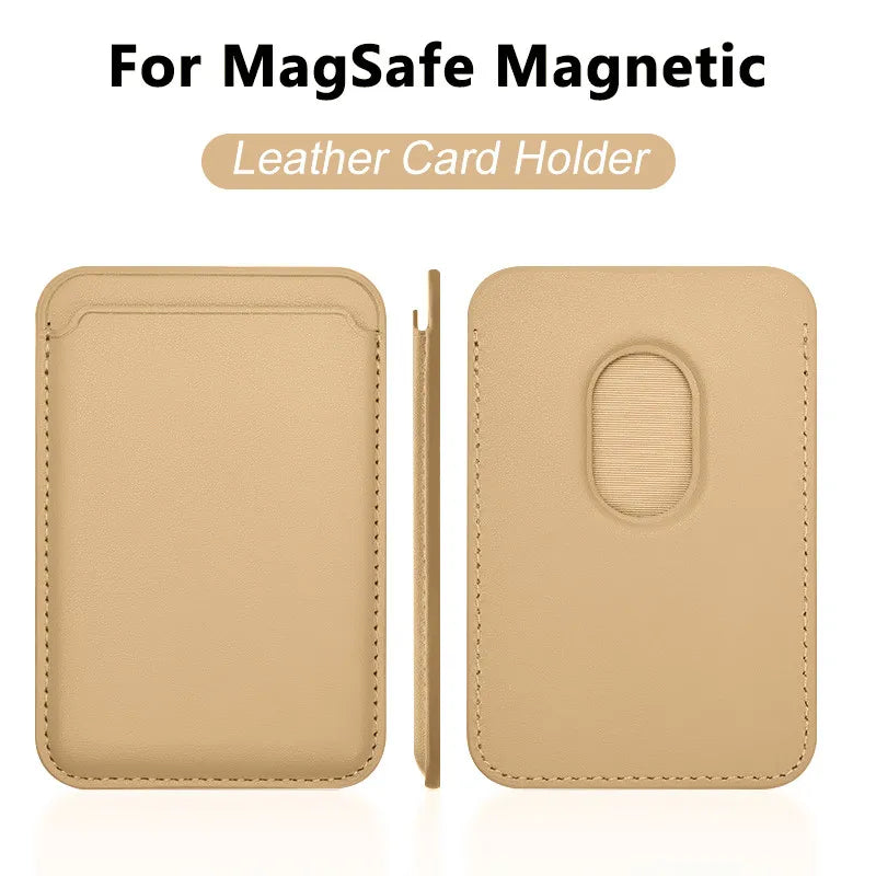 Luxury Magnetic Leather Wallet Case for iPhone 12–16 Pro Max — MagSafe Card Holder Phone Cover