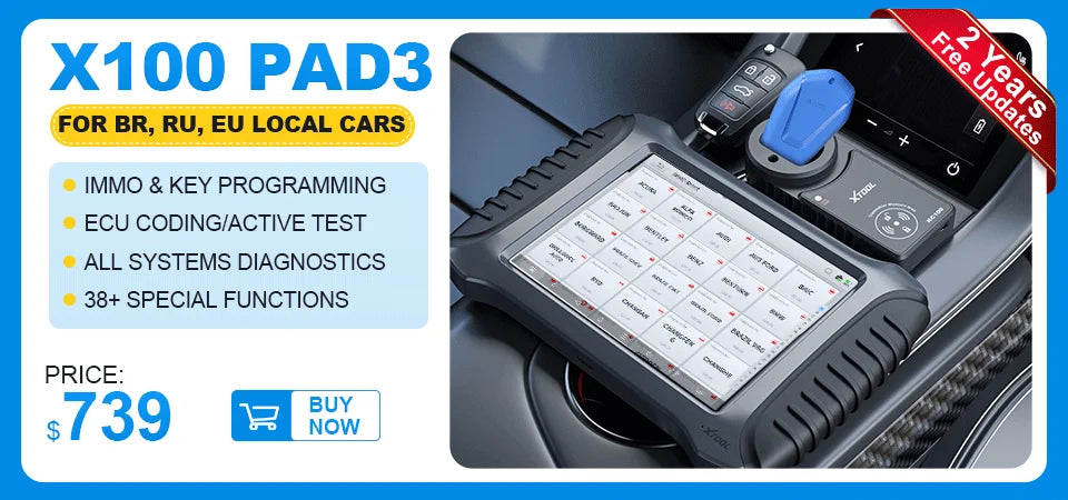 XTOOL X100 PADS Car Key Programmer & Generator – All-System PIN Code Reader, CANFD DOIP FCA V2.0 Automotive Diagnostic Scanner
