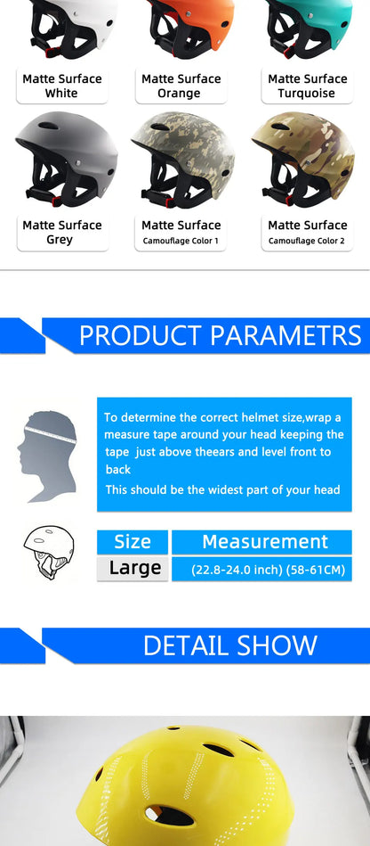 15-Color Certification Water Sport Helmet - Kayak, Rafting, Skateboard, Sailing, Surfing & Drifting Helmet for Water Sports