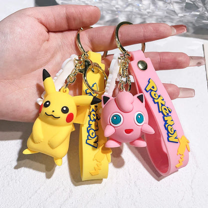 Pokemon Keychain – Pikachu, Charmander & Psyduck Anime Toy, Kawaii Cartoon Doll Pendant for Car, Bag, Kid Gift