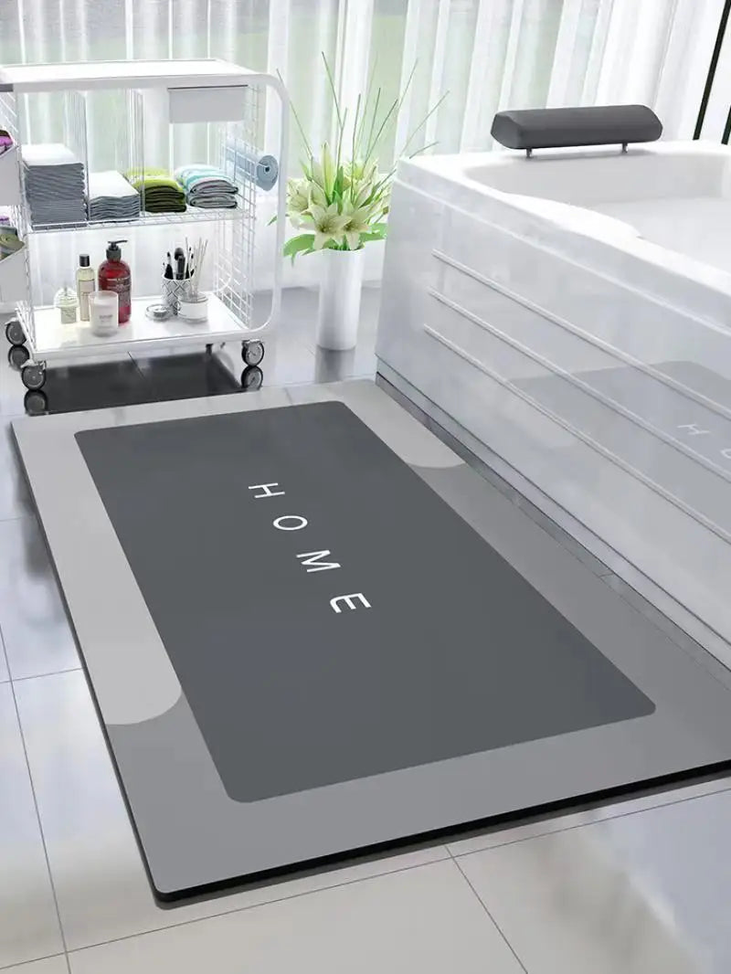 Bathroom Absorbent Floor Mat – Anti-Slip Diatomaceous Mud Quick-Dry Foot Rug for Toilet & Door, Anti-Fall Mat